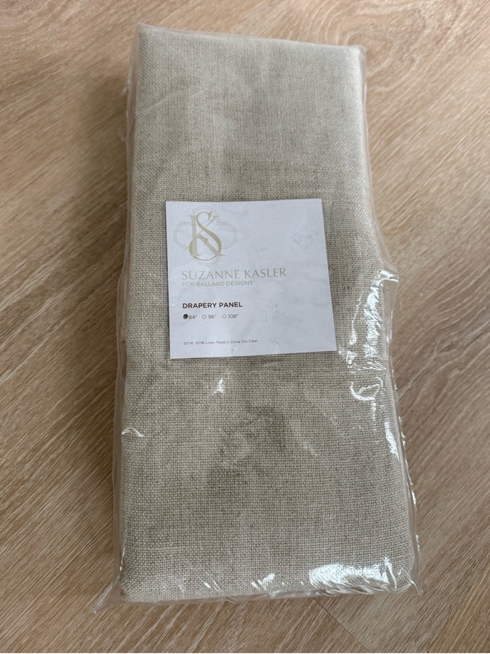 Suzanne Kasler for Ballard Designs 50x84” Drapery Panel Linen Flax 13oz SK Sig.